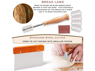 Handwerklicher Brot-Gärkorb Handgemachter Teigschaber und günstige Gärung