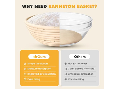 Banneton Korb Weide 6 Zoll Bambus Rund Plastik 9 Gärkörbe