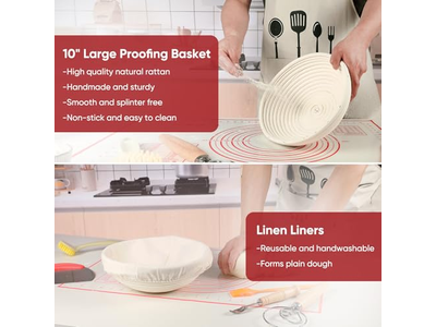 Brot Gärkorb Rund Und Oval Gärung 2er Pack 9 Zoll Backen Kunststoff