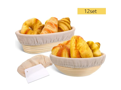 Stoffeinsätze für Körbe Brotservierkorb rund Handwerk mit Miniatur-Set