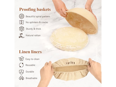 Ovale Sauerteig-Gärkörbe Brotbacken Brotbackset